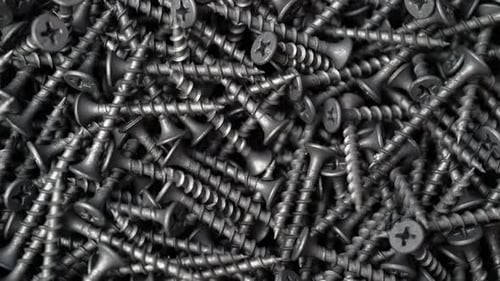 Close Up of a Pile of Grey Screws
