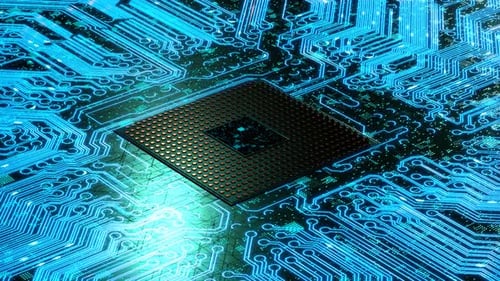 CPU. Modern processor. Motherboard.
