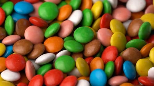 Colorful Chocolate Candy Rotate Background.