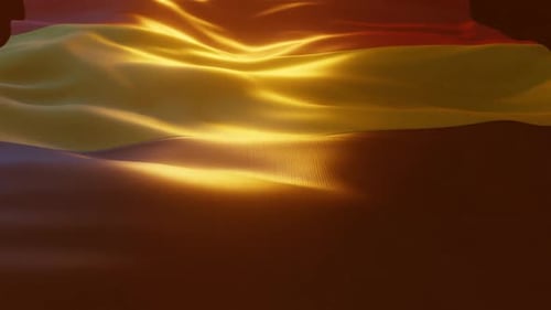 Abstract Waving Fabric Background with Golden Light