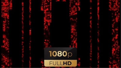 Abstract Red Glowing Digital Lines Vertical Transition