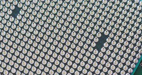 Close Up Footage of Central Computer Processor. CPU - Technological Detail of Personal Computer.
