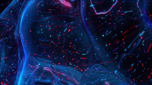 Abstract Glowing Neon Lines and Particles Background Loop