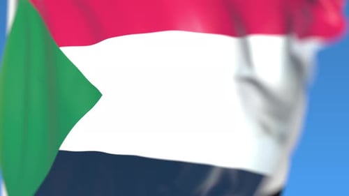 Waving Sudan National Flag Loop Animation