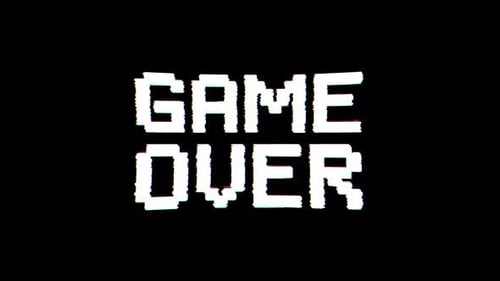 Pixel Glitch Game Over Retro Text Animation