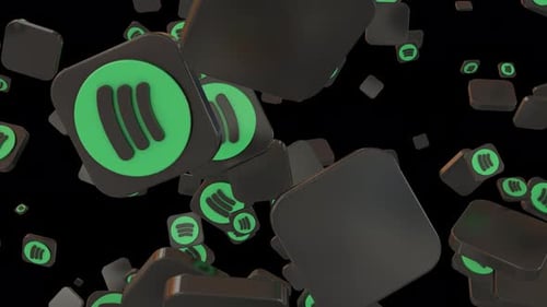 Falling 3D Music App Icons Loop Background Animation