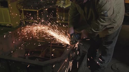Welding Iron At Industrial Plant