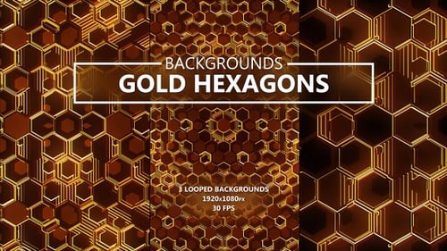 Gold Hexagons Backgrounds
