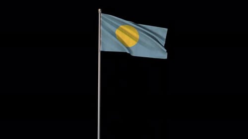 Waving Flag of Palau Animation