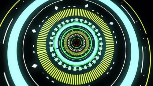 Futuristic Layered Three-dimensional Circle Hologram