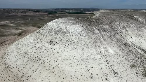 Limestone Mesa Hill Topography on Plain in Arid Barren Geography