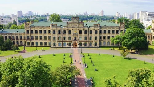 Kiev Polytechnic Institute (KPI) at Summer. Aerial Footage