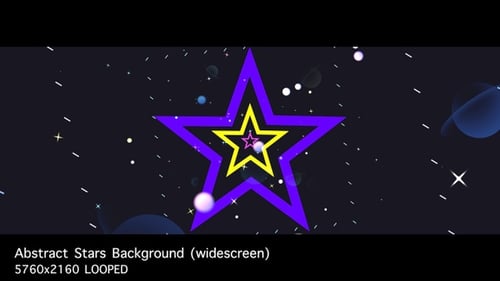 Abstract Looping Neon Stars Cosmic Background