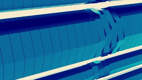 Reflektierende Säulen, die durch Drehen von Fliesen auf weißem Hintergrund gebildet werden