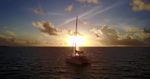 Tropical aerial abstract shot of a summer white paradise sand beach and turquoise sea background in
