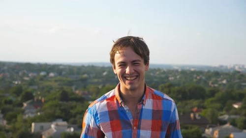 Smiling Man Laughter on a Sunny Day