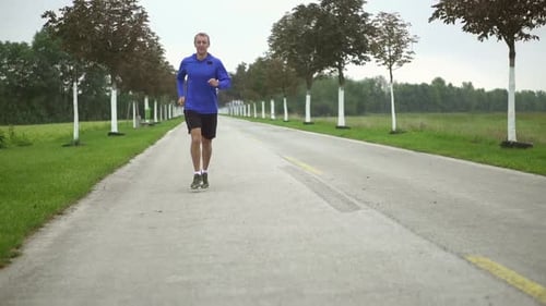 Slow Motion Jogging Man