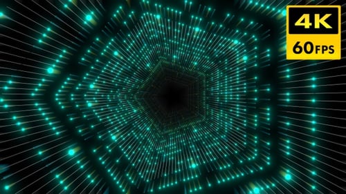 Abstract Lights VJ Tunnel With Light Streaks Effect