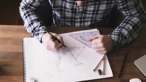 Designer Zeichnungspläne von Fahrrad zu Hause Studio