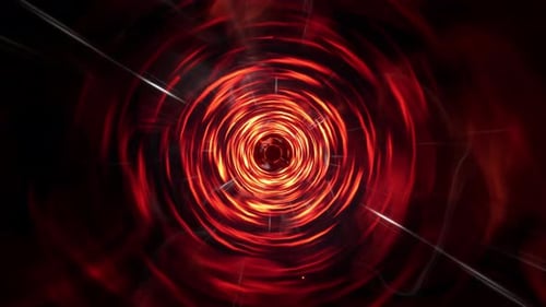 Abstract Red Spin Blackhole Tunnel Effect 4K 01