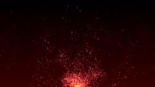 Abstract Glowing Red Sparks Rising Upwards Background Loop