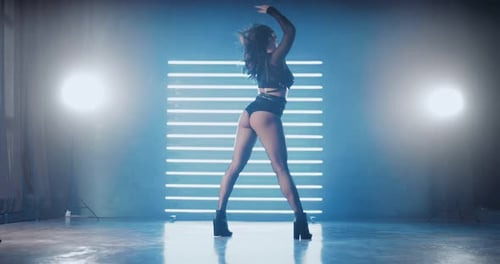 Seductive Woman Dancing Sexy Dance Shaking Her Ass