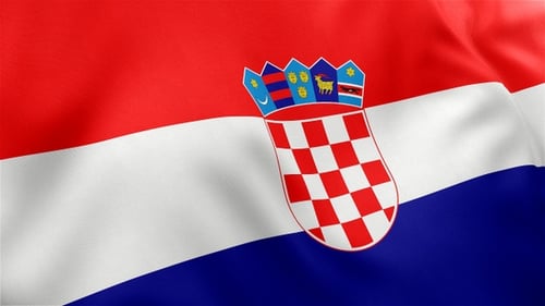 Croatia National Flag Waving Seamless Loop Animation