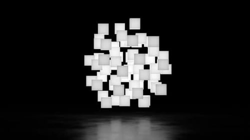 Dynamic Abstract Glowing Cubes Reveal Animation