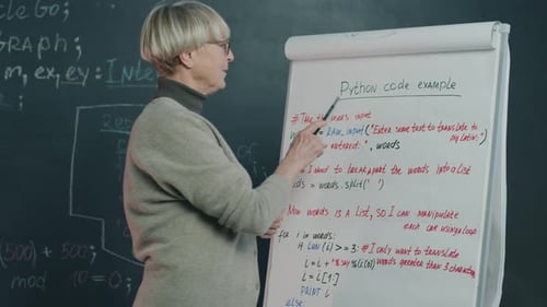 Modernes Vlogger-Aufnahmetutorial zum Online-Zeigen von Software-Sprachunterricht auf Tafel