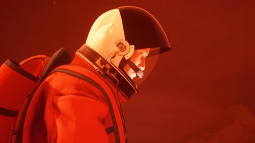 Astronaut Walks Across Mars