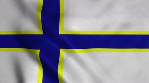 Waving Flag with Blue and Yellow Cross Animation Loop