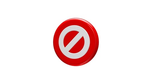 Icône Ban 3D Rouge