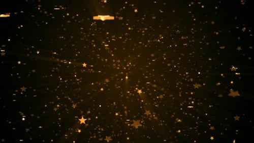 Glowing Golden Stars Particles Celebration Background