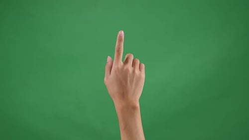 One Click One Finger On Green Screen Background