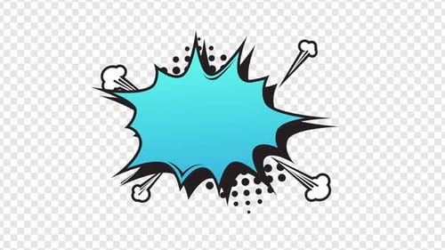 Animated Retro Comic Book Burst Speech Bubble Element