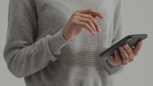 Hands Using Smartphone Device for Communication