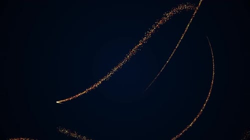 Golden Particle Trails Swirling Abstract Background