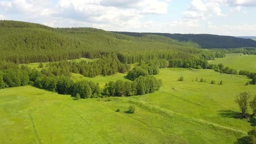 Green Hills And River