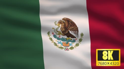 Waving Mexican Flag in Realistic Seamless Loop