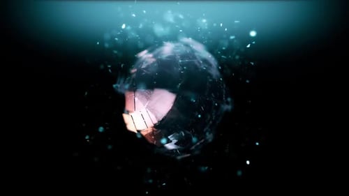 Futuristic Geometric Sphere Disintegration Logo Reveal