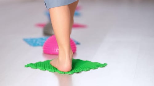 Back View Legs Orthopedic Massage Carpet