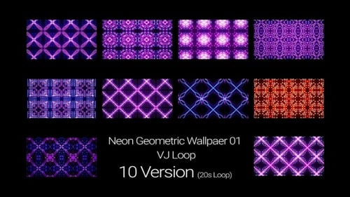 Neon Geometric Wallpaper VJ Loop Pack 01