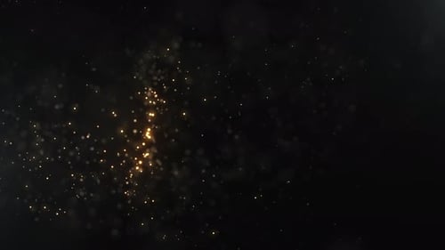 Elegant Golden Sparkling Particles Flowing Loop Background