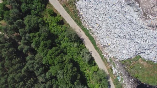 Aerial View of Huge Rubbish Dump