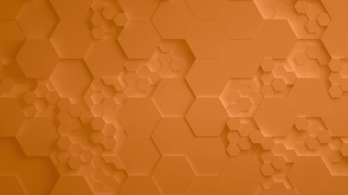 Orange abstrakte Hexagon Geometrische Oberfläche Nahtlose Schleife UHD