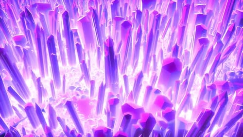 Abstract Neon Glowing Crystal Field Motion Background