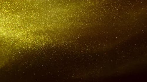 Golden Glittering Particle Background for Visual Effects