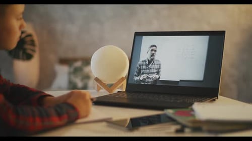 Child Attending Online Class from Home