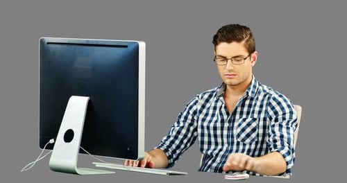 Man working on desktop