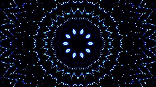 Abstract Blue Geometric Light Kaleidoscope Pattern Loop